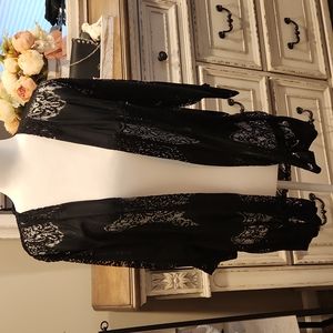 Black lace kimono cardigan